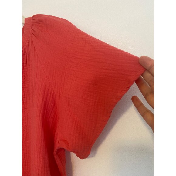Nine West Women’s Coral Short-Sleeve Textured Gauzy Cotton Top Size S - Picture 3 of 5